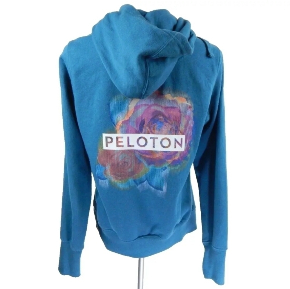 Peloton Blue Floral Full Zip Hoodie